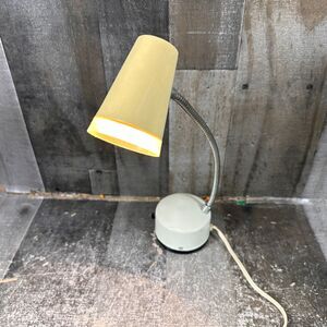 VTG MCM Norelco Beige Yellowed Miniature Goose Neck Desk Lamp 2 Settings